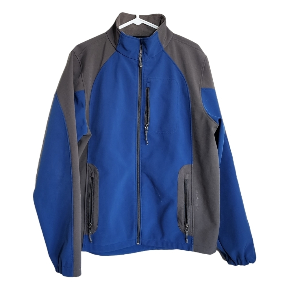 BLACK DIAMOND Soft Shell jacket‎ full zip fleece lined in blue / grey size L